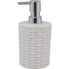 imageSuperio Wicker Plastic Bathroom Accessories Decorative Woven Style Bathroom Set Soap Dish Dispenser Tumbler Toothbrush Holder