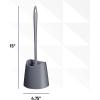 imageToilet Brush Cleaner and Holder White 2 Pack Toilet Bowl Cleaner Brush with Scrubbing Wand Brush and Storage Caddy for Easy Bathroom CleaningGray