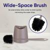 imageToilet Brush Cleaner and Holder White 2 Pack Toilet Bowl Cleaner Brush with Scrubbing Wand Brush and Storage Caddy for Easy Bathroom CleaningTaupe