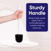 imageToilet Brush Cleaner and Holder White 2 Pack Toilet Bowl Cleaner Brush with Scrubbing Wand Brush and Storage Caddy for Easy Bathroom CleaningWhite