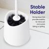 imageToilet Brush Cleaner and Holder White 2 Pack Toilet Bowl Cleaner Brush with Scrubbing Wand Brush and Storage Caddy for Easy Bathroom CleaningWhite