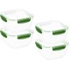 imageSuperio Airtight Food Storage Containers with Leakproof Lids 4 Pack 10 Cup 80 Oz BPA Free Sealed Containers Microwave Dishwasher and Freezer Safe 25 QuartGreen