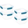 imageSuperio Airtight Food Storage Containers with Leakproof Lids 4 Pack 10 Cup 80 Oz BPA Free Sealed Containers Microwave Dishwasher and Freezer Safe 25 QuartBlue