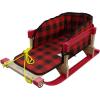 imageSuperio Children Wooden Sled Snow Sled for Toddlers Kids Sleigh with Pull Ropes and Cushion Baby SledSled with Red Cushion