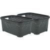 imageSuperio Laundry Basket Plastic Storage Hamper Basket Beige Cloths Basket Organizer with CutOut Handles Space Saving for Laundry Room Bedroom Bathroom Wicker Design 50 Liter 2 PackGrey