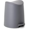 imageSuperio MIni Plastic Bathroom Trash Can with Lid 3 Liter Taupe Modern Curved Step On Trash Can with Foot Pedal Mini Kitchen Waste Bin Durable and Soft Close for Bedroom Office Under DeskGray