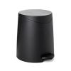 imageSuperio Mini Bathroom Trash Can with Lid 3 Liter Plastic Waste Bin 075 Gallon Modern Flat Lid Step On Trash Can with Foot Pedal for Bathroom Bedroom Office Under Desk Soft Close TaupeBlack