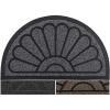 imageSuperio NonSlip Welcome Doormat for Entry Indoor Outdoor Heavy Duty Waterproof Easy Clean LowProfile Mats for Entry Garage Patio High Traffic Areas 18quotx30quot Black Sunburst CoirGrey