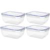 imageSuperio Pack of 4 Plastic Food Storage Containers with airtight Lid for Pantry Fridge 80 Oz BPA Free Leakproof Sealed Container Microwave Dishwasher and Freezer Safe Clear Clear