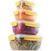 imageSuperio Plastic Airtight Food Storage Containers Set of 4 Sealed Clear Container Bowls with Lids BPA Free Rectangular YellowYellow