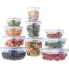 imageSuperio Plastic Food Storage Container Set BPA Free Sealed Containers with Airtight Lids for Pnatry Cupboard and Fridge Microwave and Dishwasher Safe 5 Pack10 Pack