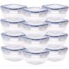 imageSuperio Plastic Food Storage Containers with Leakproof Lids 12 Pack 10 Cup 80 Oz BPA Free Airtight Sealed Container Microwave Dishwasher and Freezer Safe 25 Quart