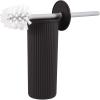 imageSuperio Ribbed Collection  Decorative Plastic Toilet Bowl Brush and Holder Set Brown 1 Pack Cleaner Scrubber for BathroomBrown