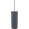 imageSuperio Ribbed Collection  Decorative Plastic Toilet Bowl Brush and Holder Set Brown 1 Pack Cleaner Scrubber for BathroomGray