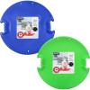 imageSuperio Round Snow Saucer Sled 24quot Plastic Disc Sled for Kids and Adults Heavy Duty Sled with Handles for Downhill Sledding Winter Outdoor SportsBlueGreen