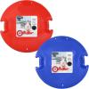 imageSuperio Round Snow Saucer Sleds Plastic Disc Sleds for Kids and Adults Heavy Duty Sled Discs with Handles for Downhill Sledding Winter Outdoor Sports RedBlue 26quot