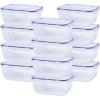 imageSuperio Sealed Food Storage Container 42 Qt Airtight Leak Proof Meal Prep Containers Rectangle Shape Microwave and freezer safe BPAfree Plastic 1 42 Quart17 Cup 12 Pack