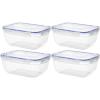 imageSuperio Sealed Food Storage Container 42 Qt Airtight Leak Proof Meal Prep Containers Rectangle Shape Microwave and freezer safe BPAfree Plastic 1 42 Quart17 Cup 4 Pack