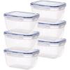 imageSuperio Sealed Food Storage Containers 6 Pack Airtight Leak Proof Meal Prep Containers Rectangle Shape Microwave and freezer safe BPAfree Plastic 25 Quart