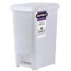 imageSuperio Slim Step On Pedal Plastic Trash Can Waste Bin for Under Desk Office Bedroom Bathroom Kitchen 25 gal White Smoke16 Gallon