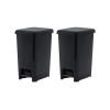 imageSuperio Slim Step On Trash Can 65 Gallon Black Waste Bin with Foot Pedal Lid 26 Liter Kitchen Under Desk Office Bedroom Bathroom2