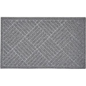 imageFront Door Mat 18quot x 30quot IndoorOutdoor Rubber Mat for Entrance Easy Clean Doormat Entryway Rug NonSlip Doormat Waterproof Low Pile Crosshatch Doormat for Patio Garage NaturalGrey