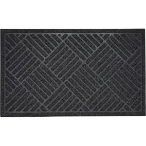 imageFront Door Mat 18quot x 30quot IndoorOutdoor Rubber Mat for Entrance Easy Clean Doormat Entryway Rug NonSlip Doormat Waterproof Low Pile Crosshatch Doormat for Patio Garage NaturalBlack