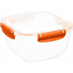 imageLarge Plastic Food Storage Container with airtight Lid for Pantry Fridge 10 Cup 80 Oz BPA Free Leakproof Sealed Container Microwave Dishwasher and Freezer Safe 25 QuartOrange