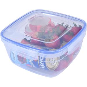 imageLarge Plastic Food Storage Container with airtight Lid for Pantry Fridge 10 Cup 80 Oz BPA Free Leakproof Sealed Container Microwave Dishwasher and Freezer Safe 25 QuartClear