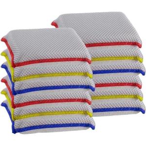 imageMicrofiber Sponges for Dishes Kitchen Sponges NonScratch Sponge Dish Scrubber Heavy Duty Household Cleaning Sponges MultiPurpose Cleaning Supplies Dish Sponge Kitchen Sponges Pack of 312pack