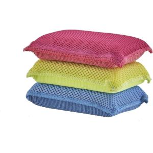 imageMiracle Microfiber Sponges for Kitchen Kosher NonScratch Sponge Scrubber Heavy Duty MultiPurpose Cleaning of Dishes Pots Pans and Countertops Machine Washable 6Pack Multi Color by SuperioMulticolor