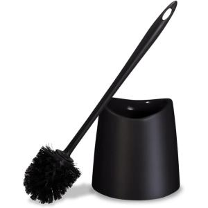 imageModern Toilet Brush and Holder Grey Toilet Bowl Scrub Brush with Storage Caddy Bathroom Cleaner by SuperioBlack