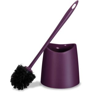 imageModern Toilet Brush and Holder Grey Toilet Bowl Scrub Brush with Storage Caddy Bathroom Cleaner by SuperioPurple
