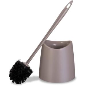 imageModern Toilet Brush and Holder Grey Toilet Bowl Scrub Brush with Storage Caddy Bathroom Cleaner by SuperioTaupe