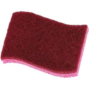 imageNonScratch Cellulose Sponge Kitchen Scrub Sponge with Scouring Pad Set Good for NonStick Cookware Frying Pan Pot Counter Top Sink Scrubbing Kitchen Scrubbers Pack of 1 RedPinkRed