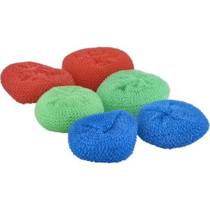 imageNylon Scouring PadsDish Scrubber for Dishes Pots and Stoves Durable Mesh Scourers for Tough Cleaning Nylon Dish Scrubbers Pack of 4 Assorted Colors by SuperioAssorted