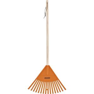 imageOrange Kids Size Rake Kids Rake for Lawn with Hardwood Handle Durable Plastic Head to Sweep Leaves on Lawn and Tidying Up The Garden 34quot by SuperioOrange
