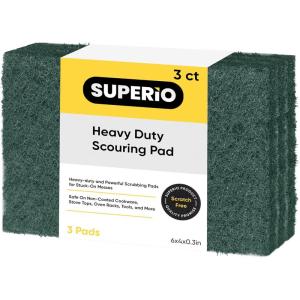imageScouring Pad NonScratching Scrubber NonScratch Cleaning Scrub Pads Heavy Duty Scouring Pad Reusable Kitchen Scrubbing Pad Pack of 3 Blue by SuperioGreen