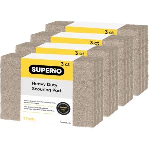 imageScouring Pad NonScratching Scrubber NonScratch Cleaning Scrub Pads Heavy Duty Scouring Pad Reusable Kitchen Scrubbing Pad Pack of 3 Blue by SuperioNatural