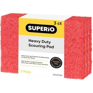 imageScouring Pad NonScratching Scrubber NonScratch Cleaning Scrub Pads Heavy Duty Scouring Pad Reusable Kitchen Scrubbing Pad Pack of 3 Blue by SuperioRed
