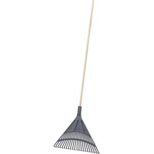 imageSuperio Adult Rake with Hardwood Handle Durable Plastic Head to Sweep Leaves in Lawn and Tidying Up The Garden 61quot 2PackGrey