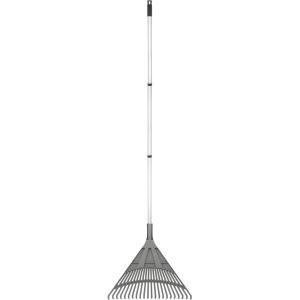 imageSuperio Adult Rake with Hardwood Handle Durable Plastic Head to Sweep Leaves in Lawn and Tidying Up The Garden 61quot 2PackGrey Metal Handle