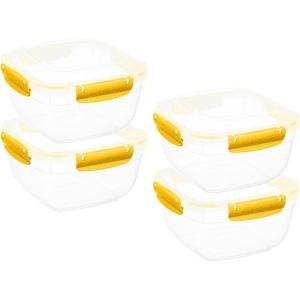imageSuperio Airtight Food Storage Containers with Leakproof Lids 4 Pack 10 Cup 80 Oz BPA Free Sealed Containers Microwave Dishwasher and Freezer Safe 25 QuartYellow