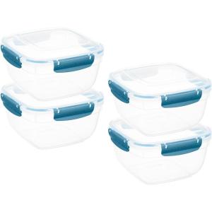 imageSuperio Airtight Food Storage Containers with Leakproof Lids 4 Pack 10 Cup 80 Oz BPA Free Sealed Containers Microwave Dishwasher and Freezer Safe 25 QuartBlue