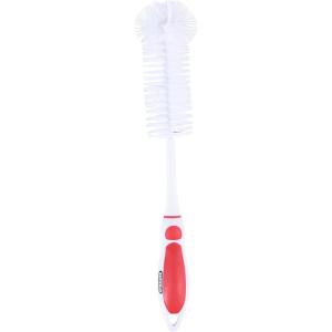 imageSuperio Bottle Brush Scrubber Long Blue and White Baby Bottle Brush with Rubber Grip HandleRed