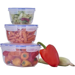 imageSuperio Food Storage Containers Airtight Leak Proof Meal Prep Containers Microwave and freezer safe BPAfree Plastic Set of 3