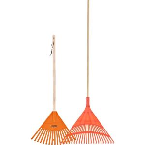 imageSuperio Green Adult and Kids Garden Rakes with Hardwood Handle Durable Plastic Collect Loose Debris and Leaves in Lawn and Among Delicate PlantsAdult  Kids RakeOrange