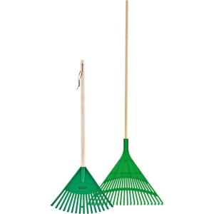 imageSuperio Green Adult and Kids Garden Rakes with Hardwood Handle Durable Plastic Collect Loose Debris and Leaves in Lawn and Among Delicate PlantsAdult  Kids RakeGreen