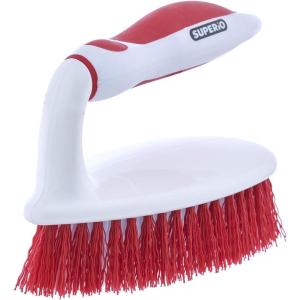 imageSuperio Grout Brush Dish Brush Shower Scrubber Cleaning Brush Stiff Bristles Comfort Grip HandleRed Brush Cleaner for Kitchen Bathroom Shower Sink Toilet Vegatable Brush Carpet Scrubber