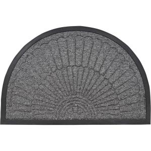 imageSuperio Half Circle Doormat NonSlip Welcome Entrance Way Rug Indoor Outdoor Heavy Duty Waterproof Easy Clean LowProfile Mats for Entry Garage Patio High Traffic Areas Grey Shell 24quotx35quot